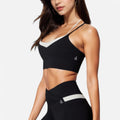 Anna-Kaci Women's Dual Strap Sports Bra with V-Neck Design