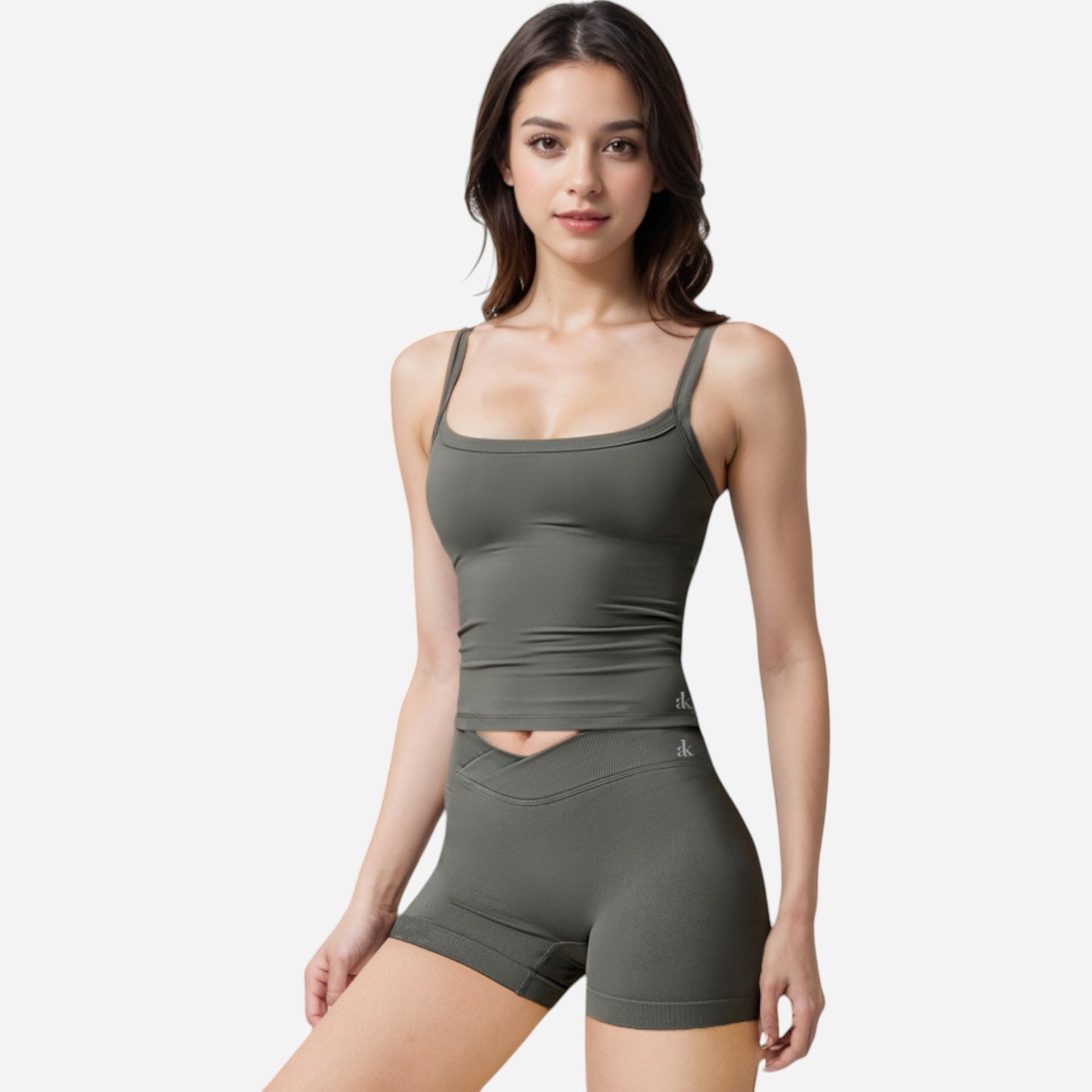 Anna-Kaci Women's Square Neck Tank Top with Spaghetti Straps