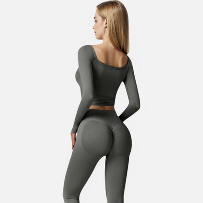 Anna-Kaci Women's One Shoulder Long Sleeve Crop Top with Thumb Holes