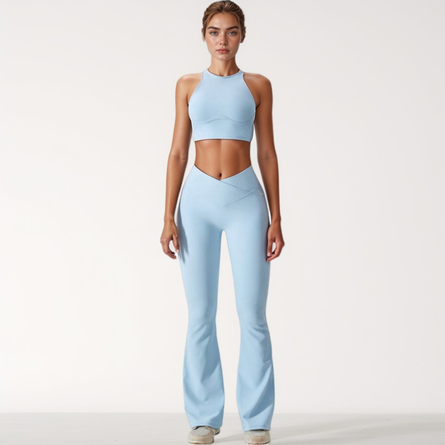 Anna-Kaci Active Women's High Neck Racerback Sports Crop Top with Seamless Compression Fit