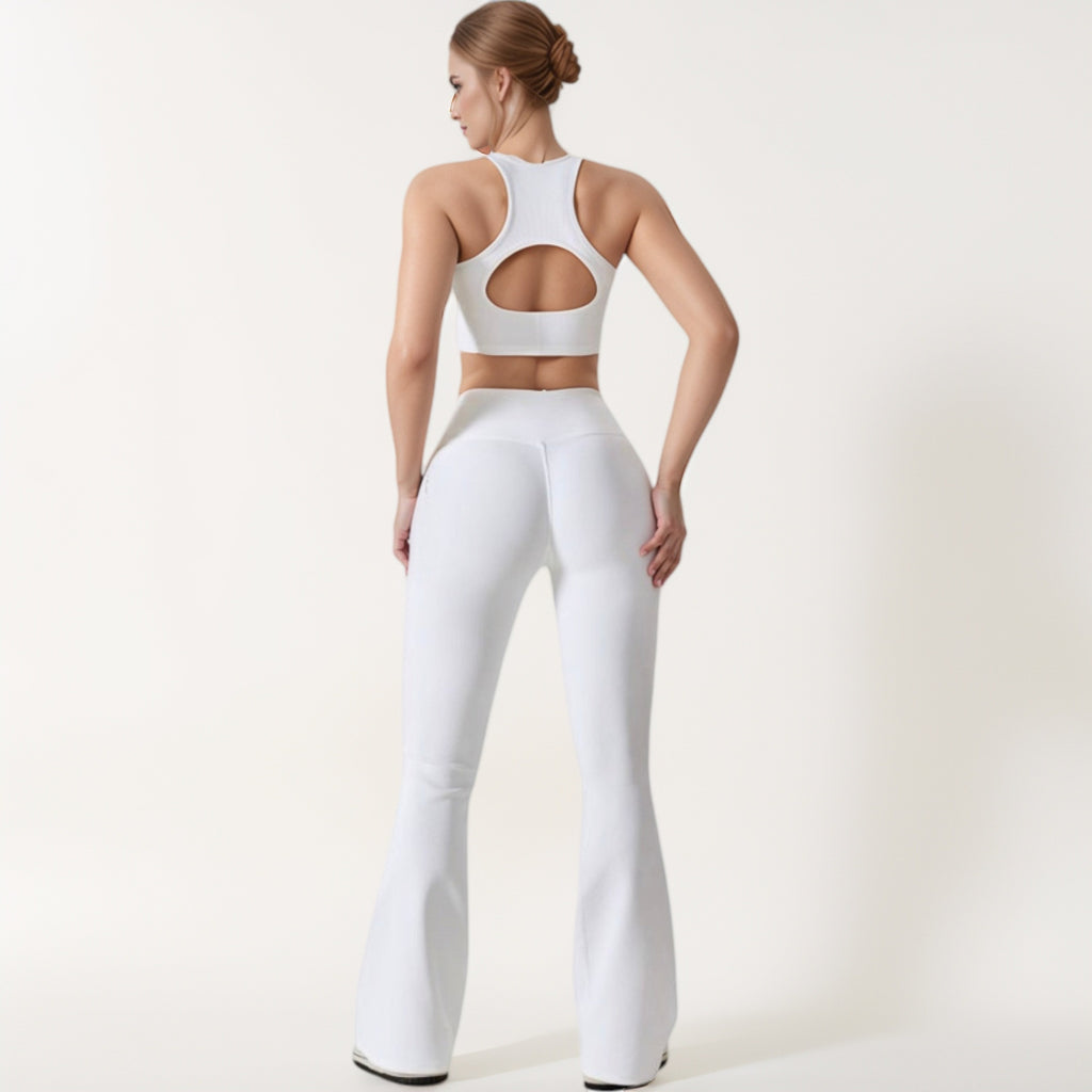 Anna-Kaci Active Women's High Neck Racerback Sports Crop Top with Seamless Compression Fit