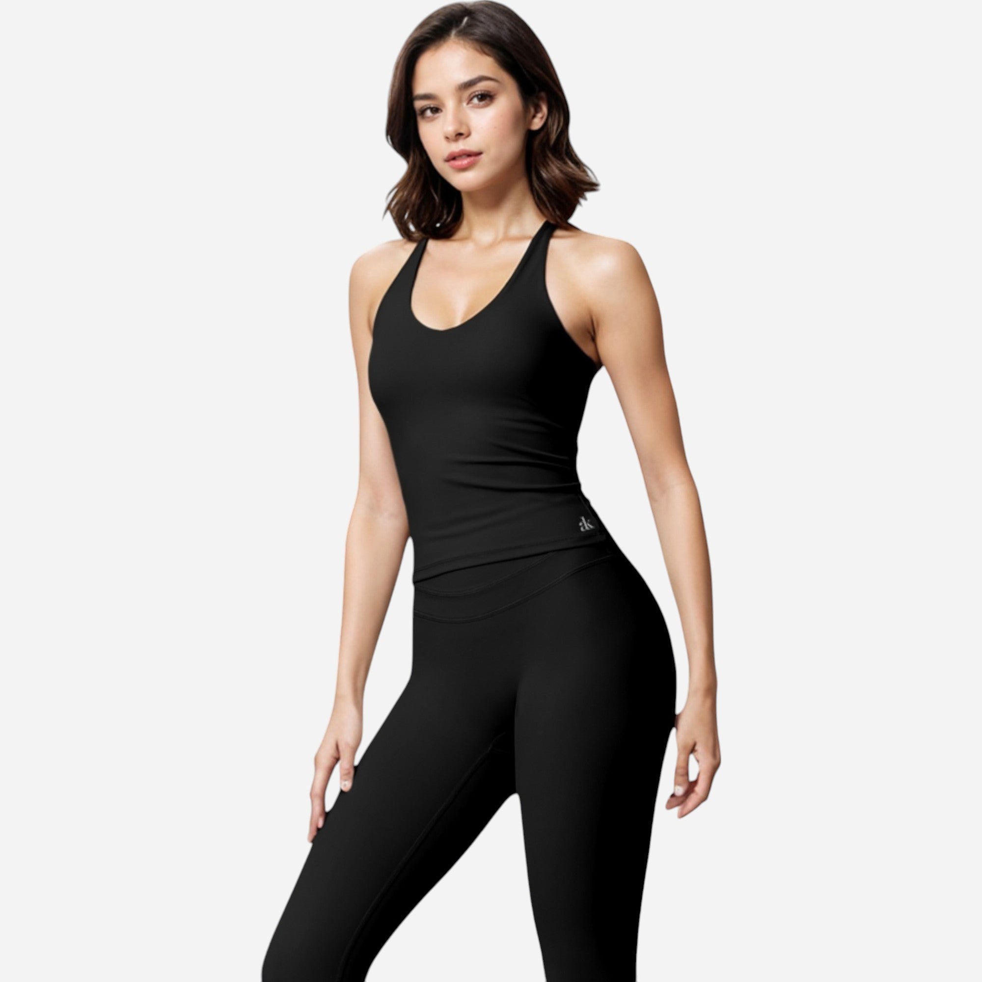 Anna-Kaci Women's Strappy Back Fitted Tank Top with Scoop Neck