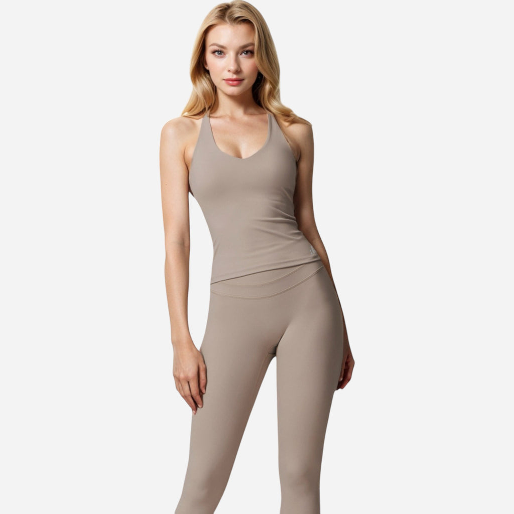 Anna-Kaci Women's Strappy Back Fitted Tank Top with Scoop Neck