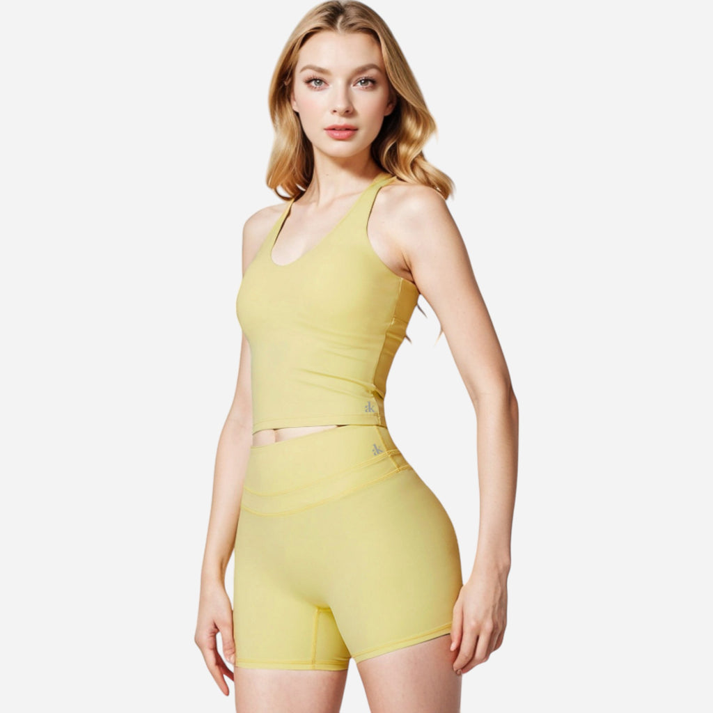 Anna-Kaci Women's Strappy Back Fitted Tank Top with Scoop Neck