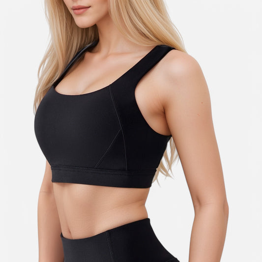 Anna-Kaci Women's High Support Scoop Neck Sports Bra