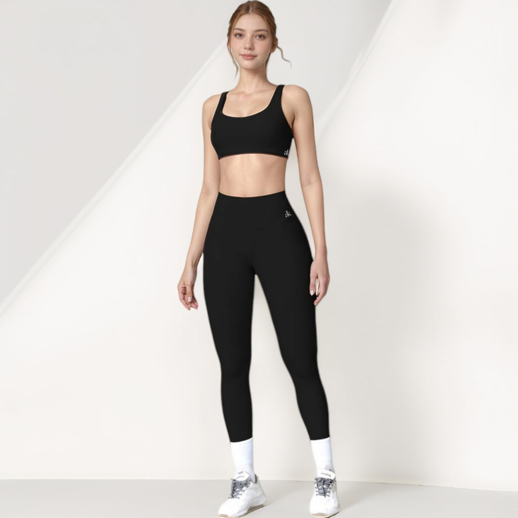 Anna-Kaci Active Women's Scoop Neck Sports Crop Top with Wide Shoulder Straps and Seamless Fit