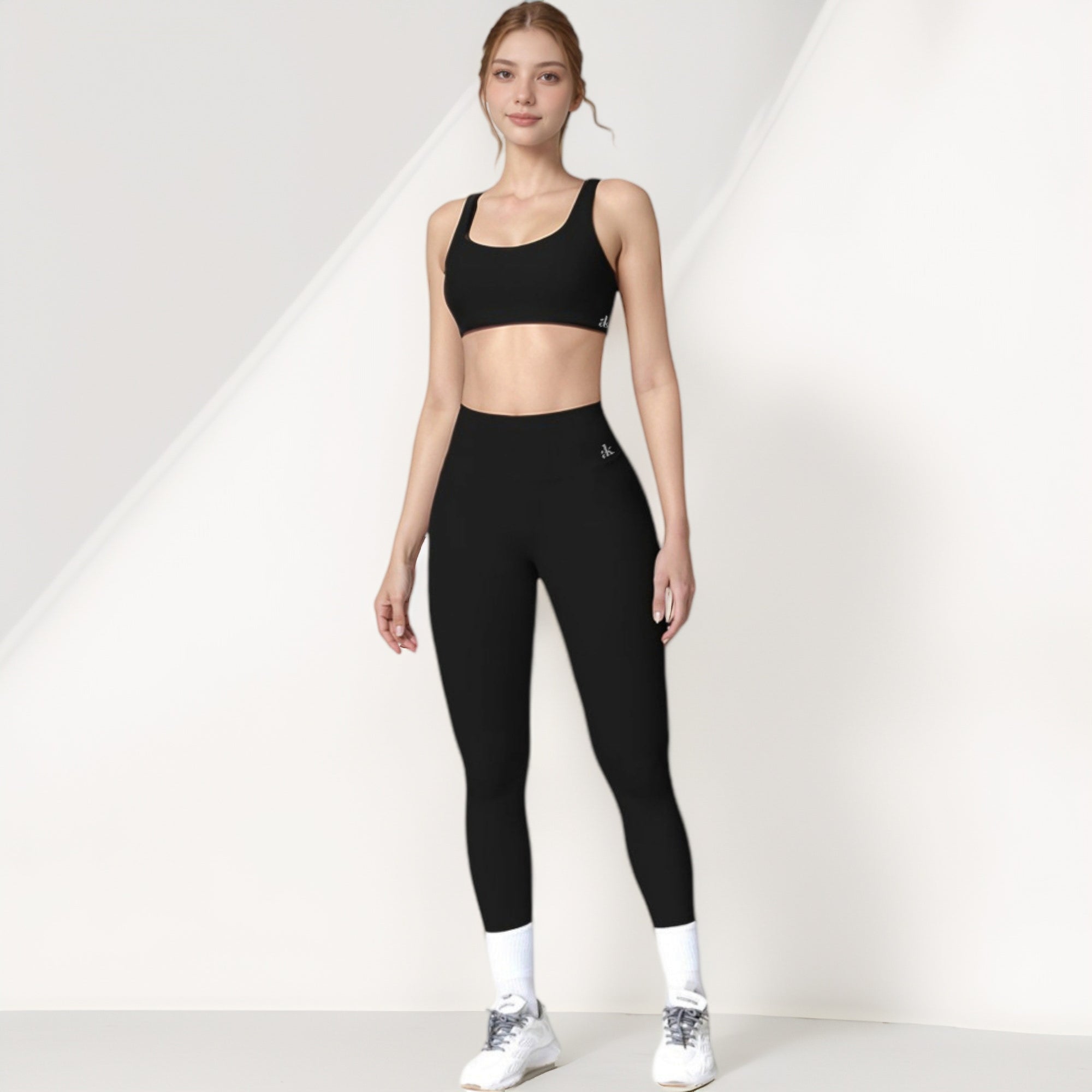 Anna-Kaci Active Women's Scoop Neck Sports Crop Top with Wide Shoulder Straps and Seamless Fit
