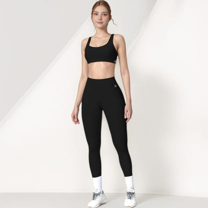 Anna-Kaci Active Women's Scoop Neck Sports Crop Top with Wide Shoulder Straps and Seamless Fit