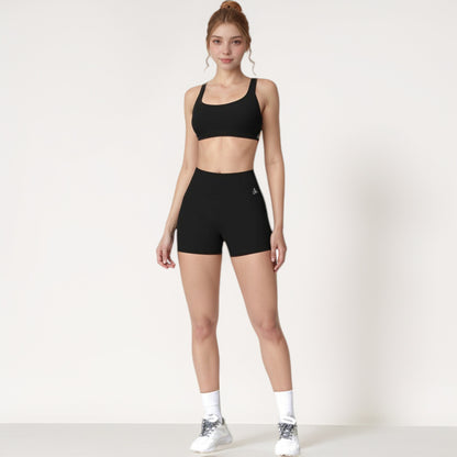 Anna-Kaci Active Women's Scoop Neck Sports Crop Top with Wide Shoulder Straps and Seamless Fit