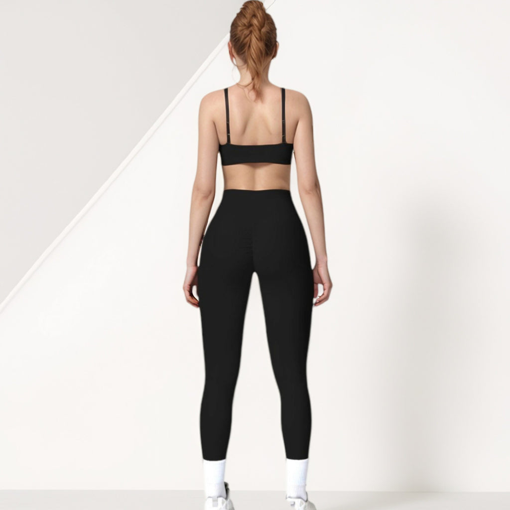 Anna-Kaci Active Women's Scoop Neck Sports Crop Top with Wide Shoulder Straps and Seamless Fit