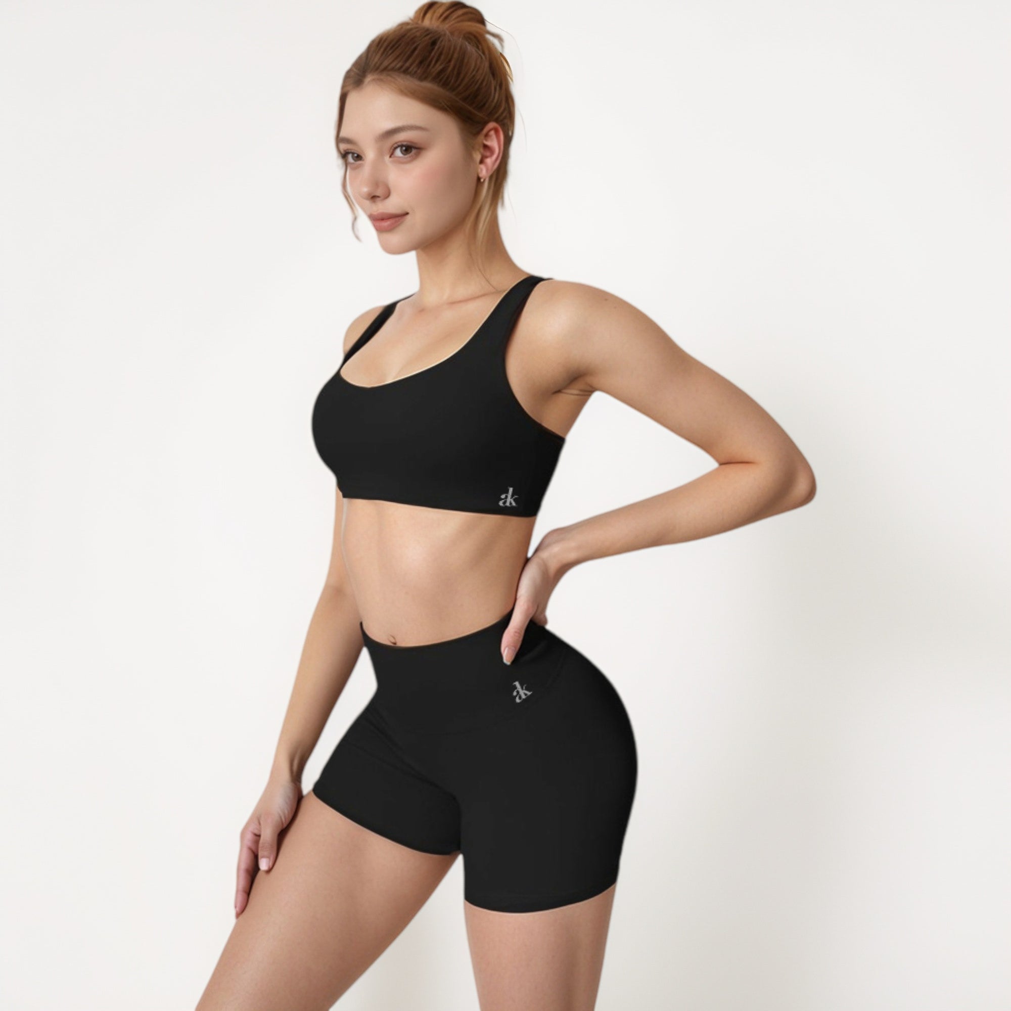 Anna-Kaci Active Women's Scoop Neck Sports Crop Top with Wide Shoulder Straps and Seamless Fit