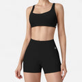 Anna-Kaci Active Women's Scoop Neck Sports Crop Top with Wide Shoulder Straps and Seamless Fit