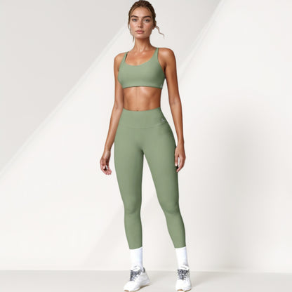 Anna-Kaci Active Women's Scoop Neck Sports Crop Top with Wide Shoulder Straps and Seamless Fit