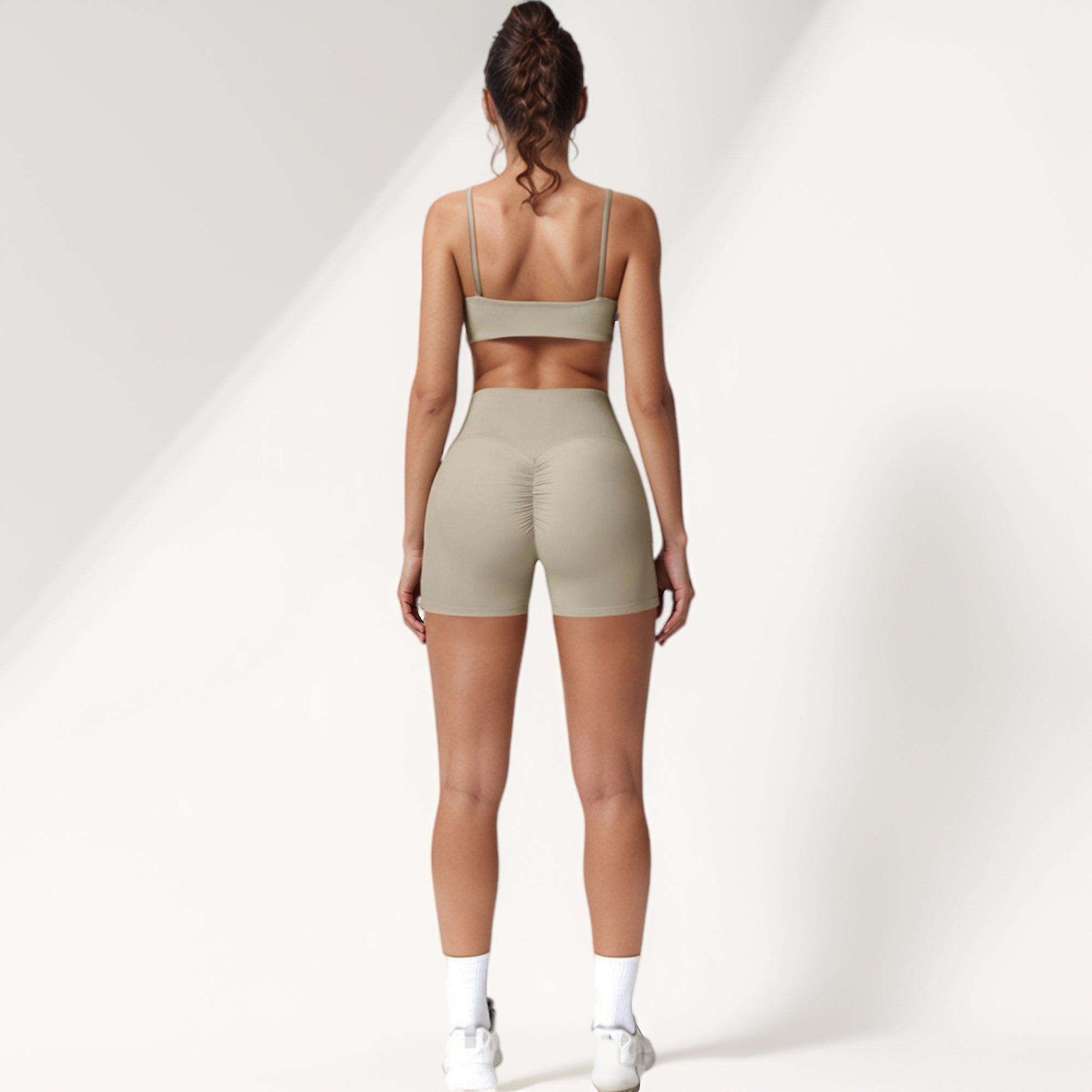 Anna-Kaci Active Women's Scoop Neck Sports Crop Top with Wide Shoulder Straps and Seamless Fit