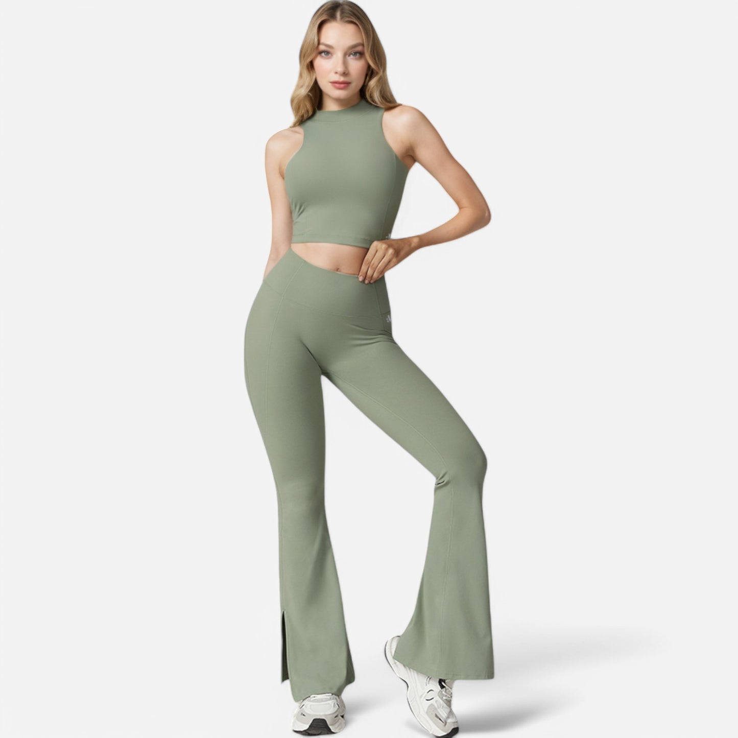 Anna-Kaci Women's High Neck Cropped Tank Top with Racerback Design