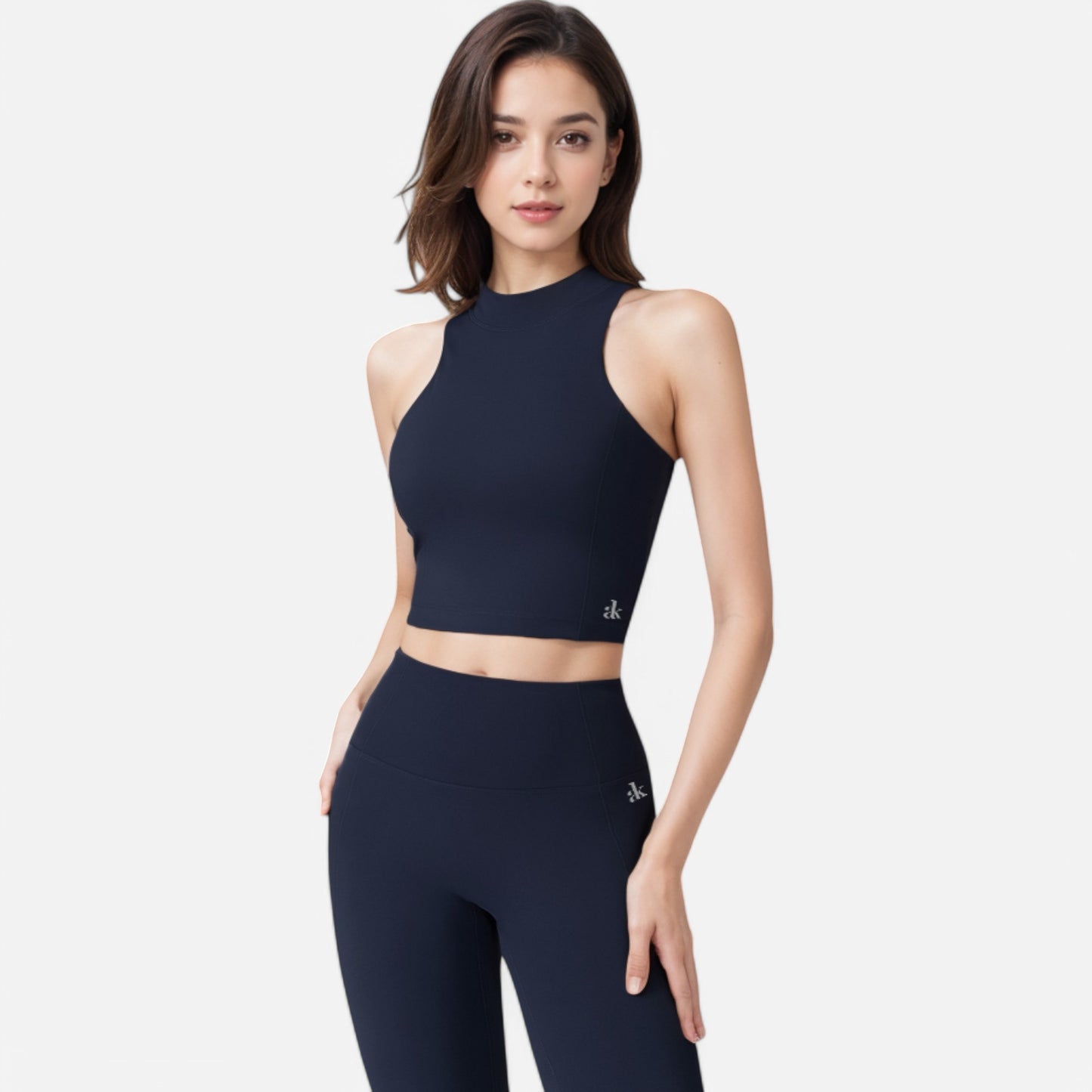 Anna-Kaci Women's High Neck Cropped Tank Top with Racerback Design