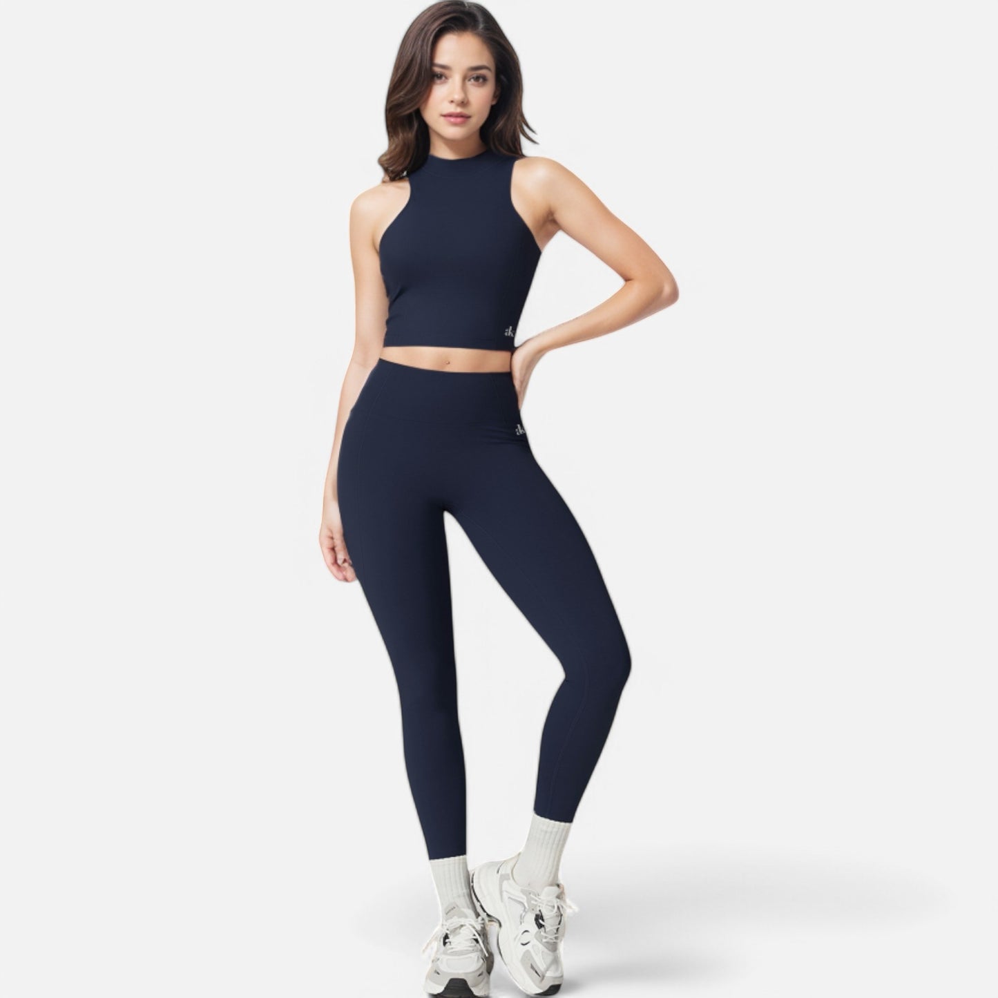 Anna-Kaci Women's High Neck Cropped Tank Top with Racerback Design