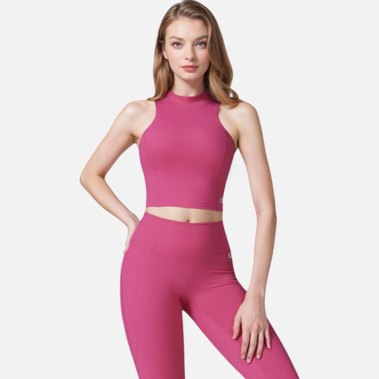 Anna-Kaci Women's High Neck Cropped Tank Top with Racerback Design