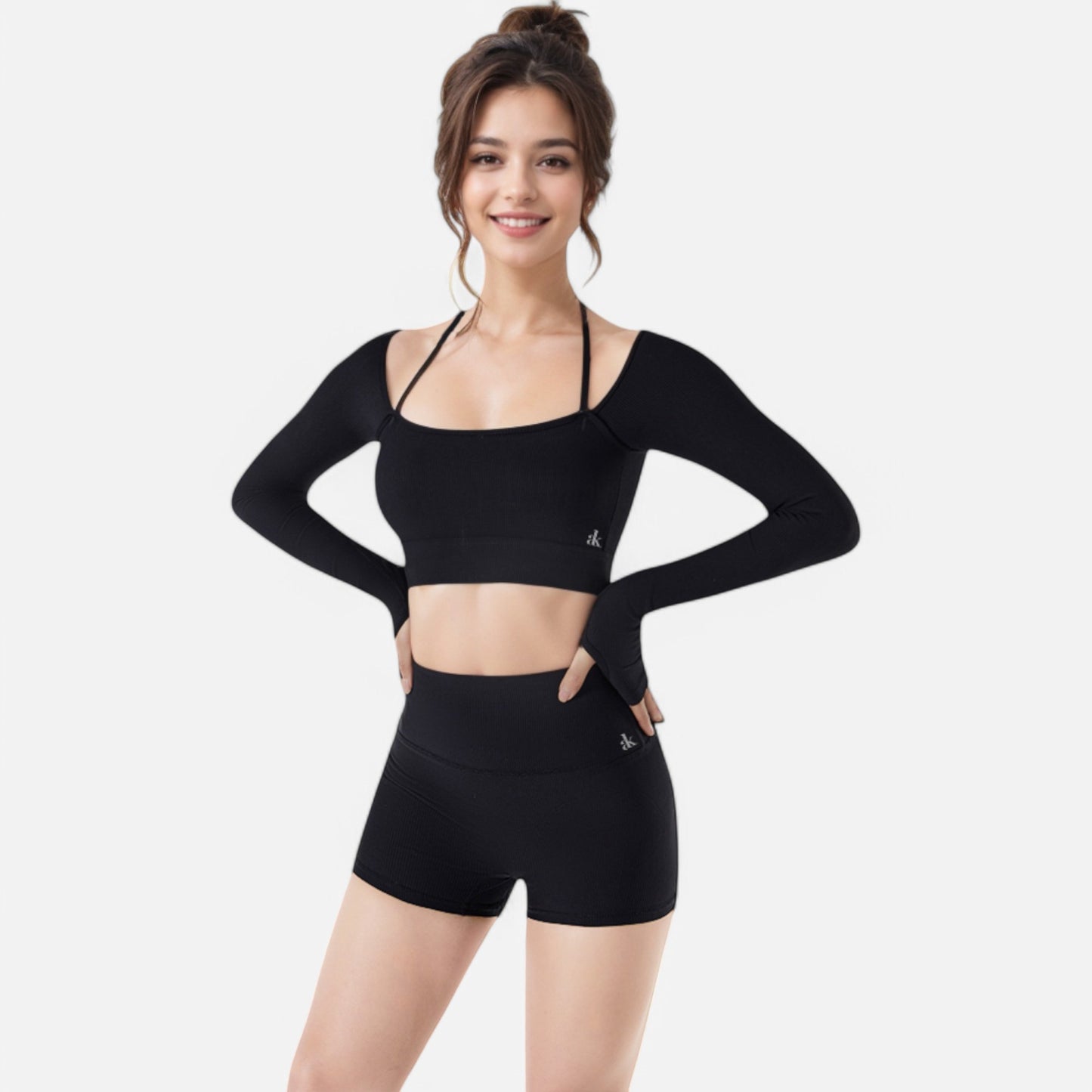 Anna-Kaci Women's High Waist Ribbed Seamless Shorts with Stretch Fabric