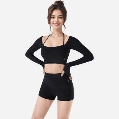 Anna-Kaci Women's High Waist Ribbed Seamless Shorts with Stretch Fabric