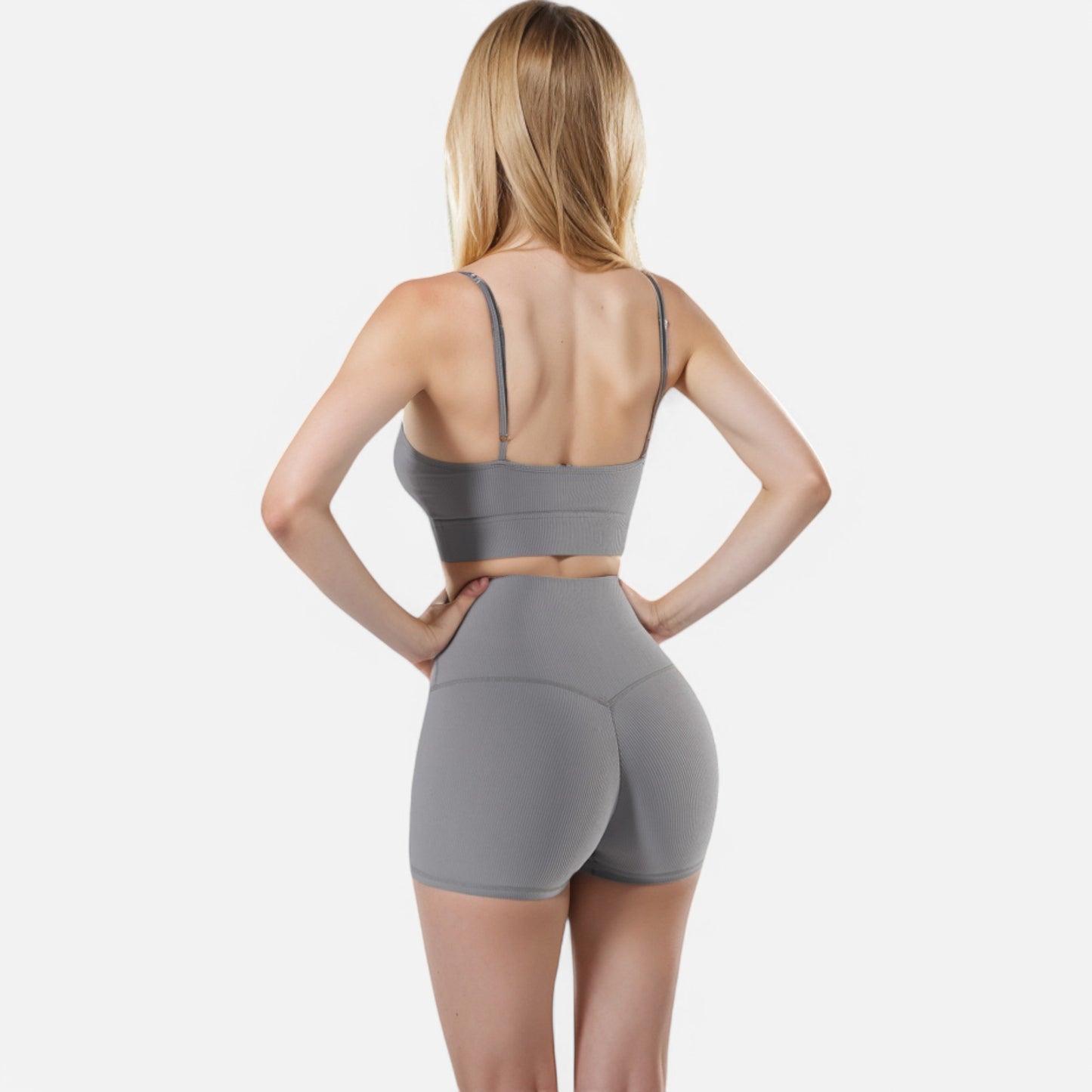 Anna-Kaci Women's High Waist Ribbed Seamless Shorts with Stretch Fabric