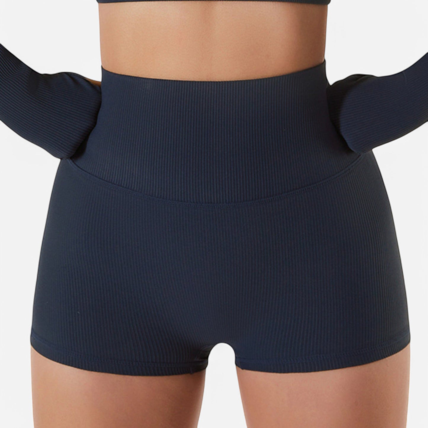 Anna-Kaci Women's High Waist Ribbed Seamless Shorts with Stretch Fabric