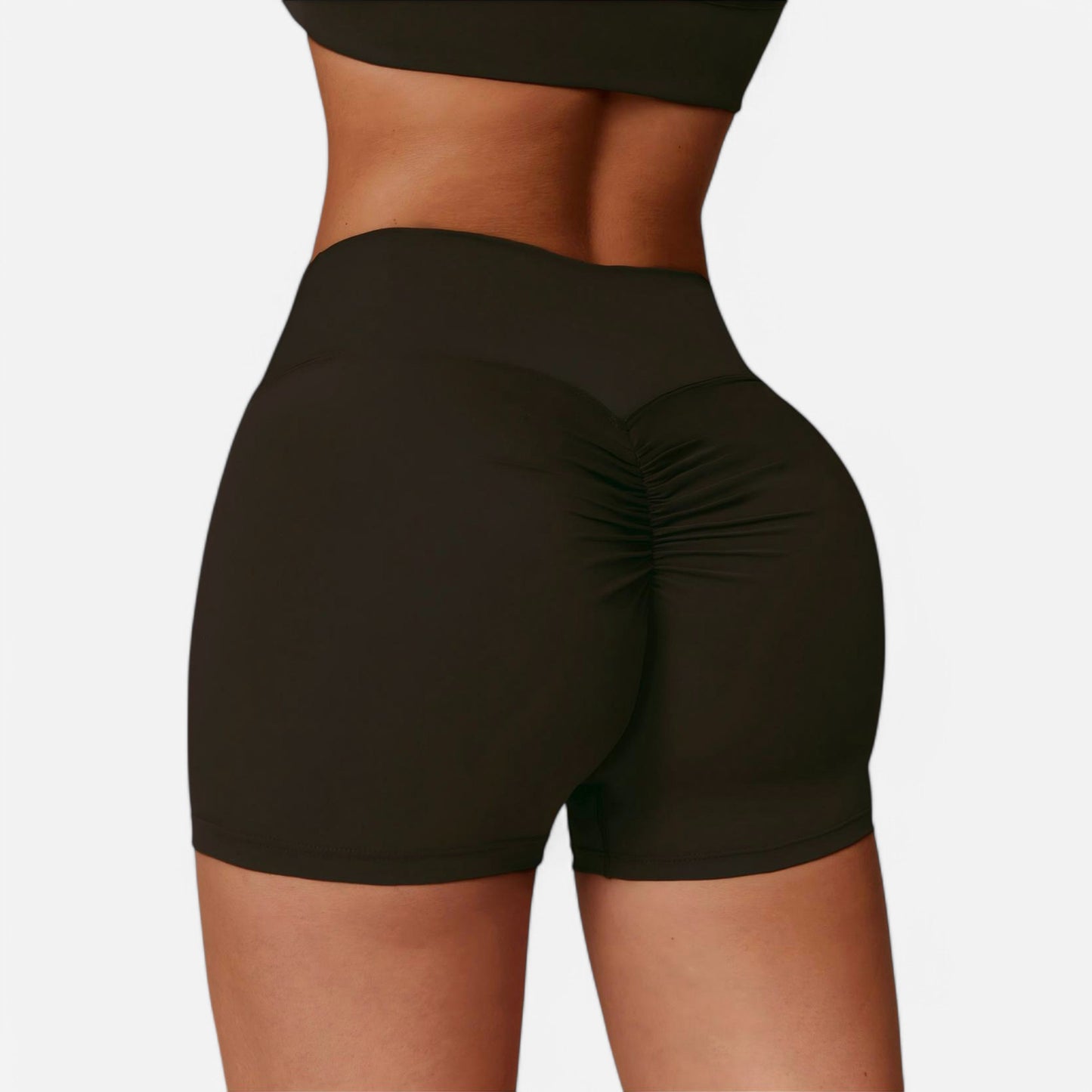 Anna-Kaci Women's High Waist Ruched Seamless Shorts with Stretch Fabric