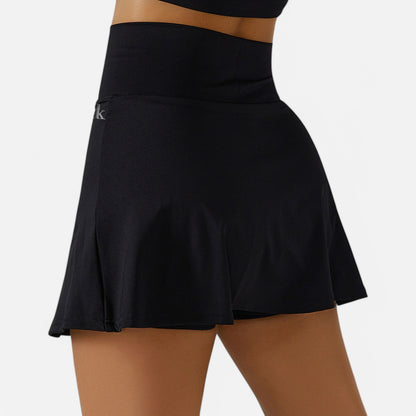 Anna-Kaci Women's High Waist Athletic Skort with Side Slit and Inner Shorts