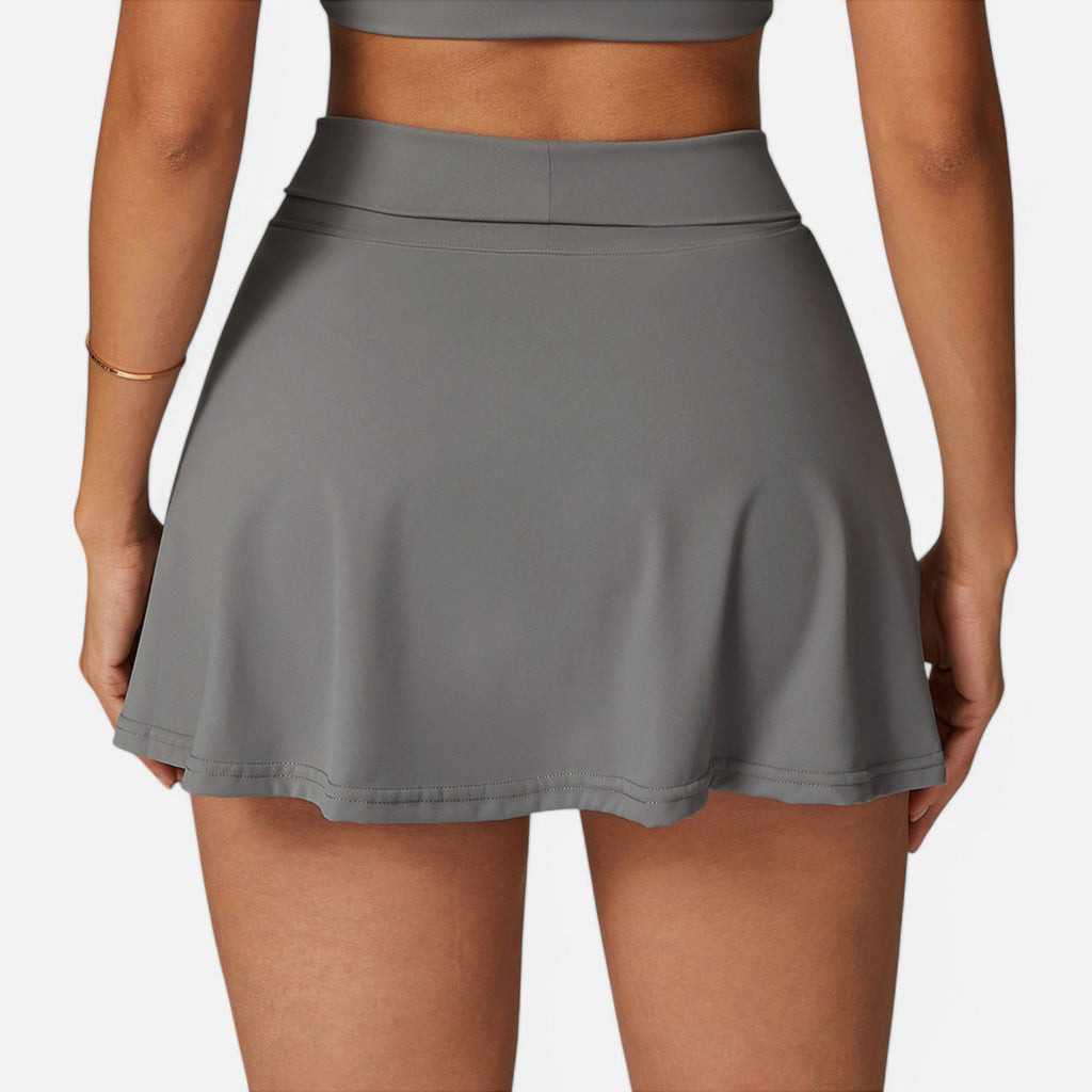 Anna-Kaci Women's High Waist Athletic Skort with Side Slit and Inner Shorts