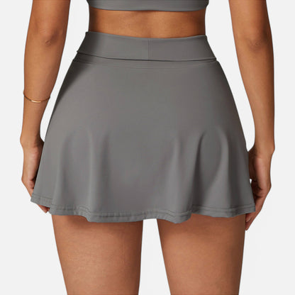 Anna-Kaci Women's High Waist Athletic Skort with Side Slit and Inner Shorts