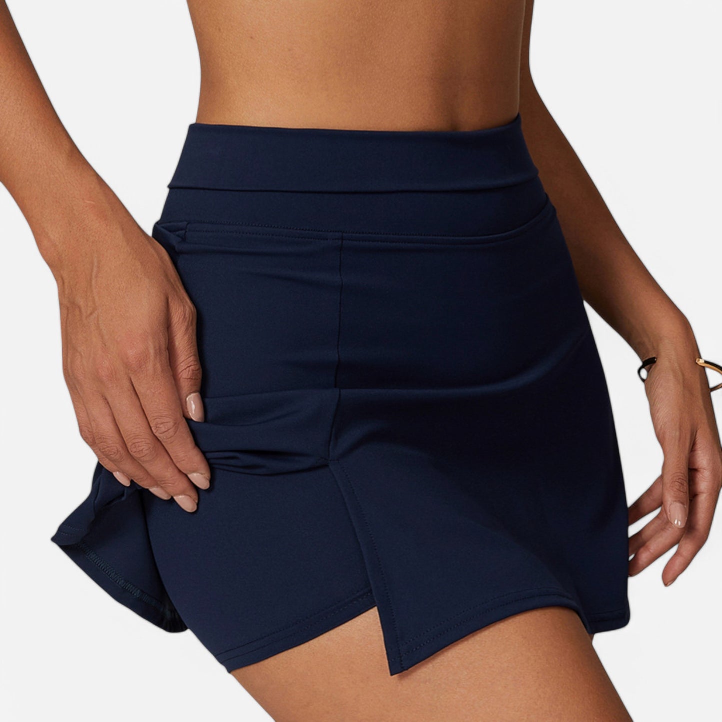 Anna-Kaci Women's High Waist Athletic Skort with Side Slit and Inner Shorts