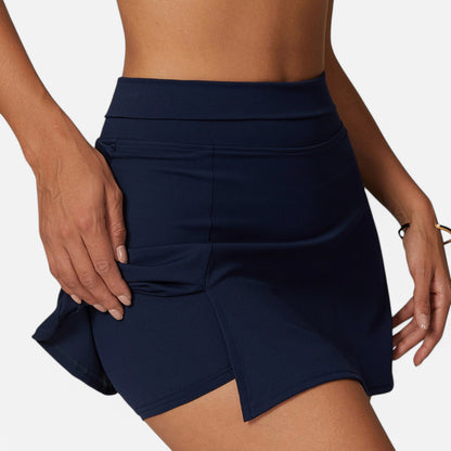 Anna-Kaci Women's High Waist Athletic Skort with Side Slit and Inner Shorts