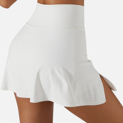 Anna-Kaci Women's High Waist Athletic Skort with Side Slit and Inner Shorts