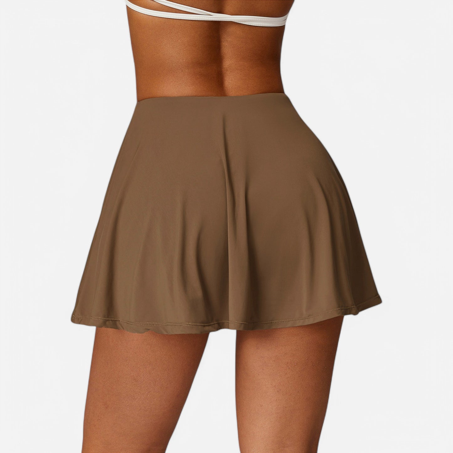 Anna-Kaci Women's High Waist Flowy Athletic Skirt with Built-In Shorts