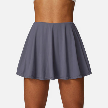 Anna-Kaci Women's High Waist Flowy Athletic Skirt with Built-In Shorts