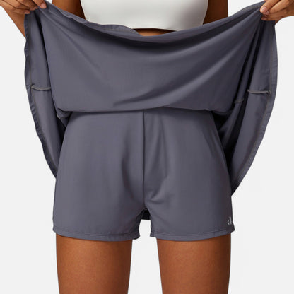 Anna-Kaci Women's High Waist Flowy Athletic Skirt with Built-In Shorts