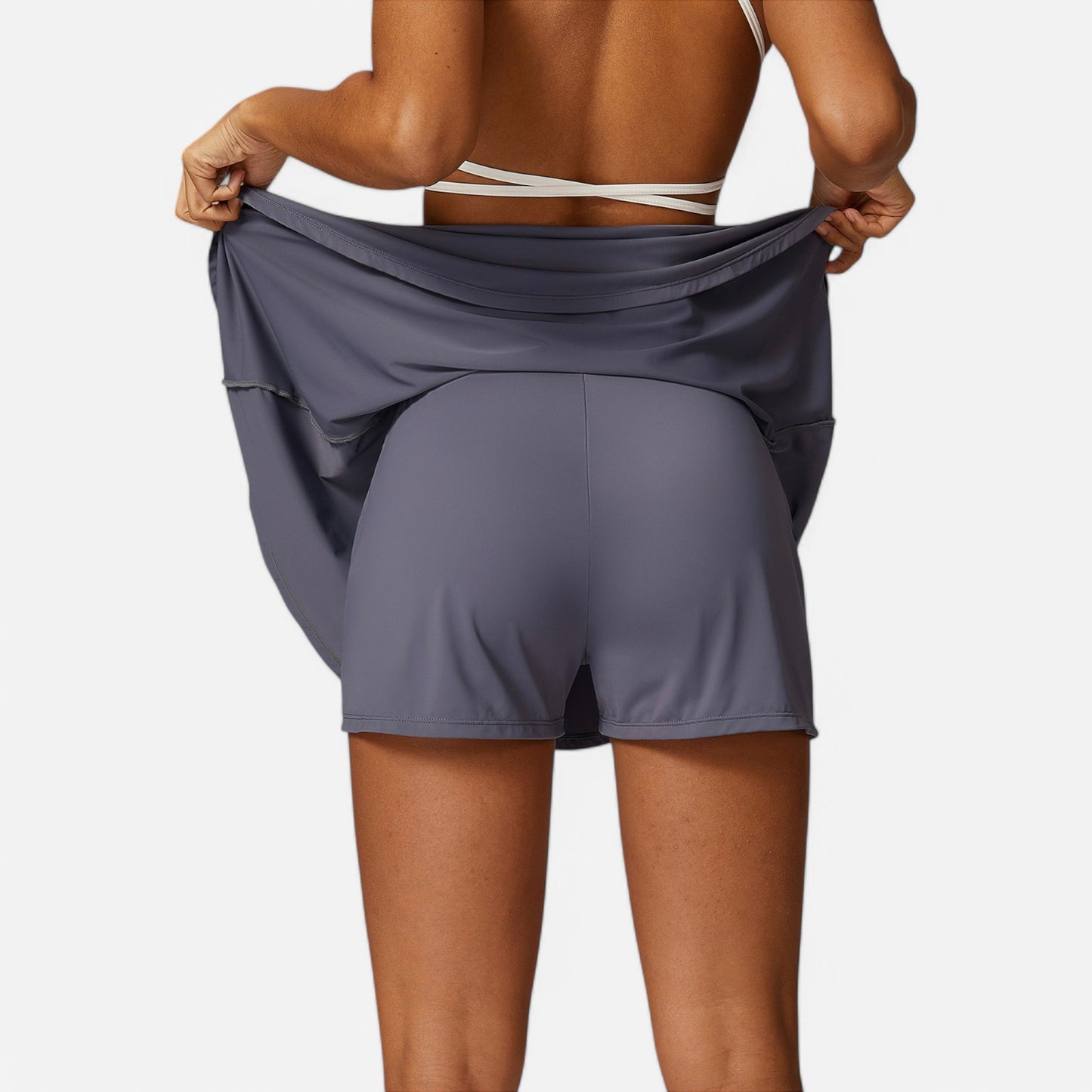Anna-Kaci Women's High Waist Flowy Athletic Skirt with Built-In Shorts