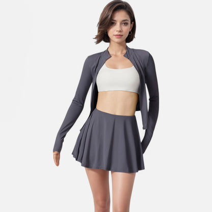 Anna-Kaci Women's High Waist Flowy Athletic Skirt with Built-In Shorts