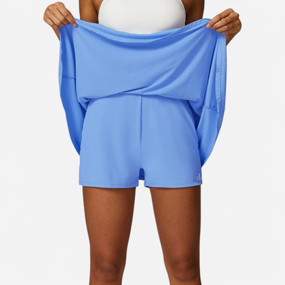 Anna-Kaci Women's High Waist Flowy Athletic Skirt with Built-In Shorts