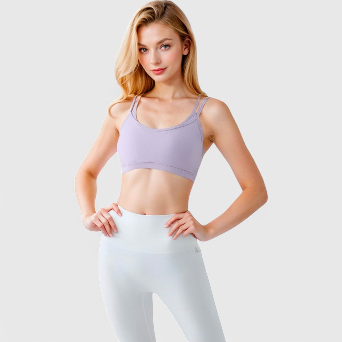 Anna-Kaci Active Women's Double Strap Scoop Neck Sports Bra