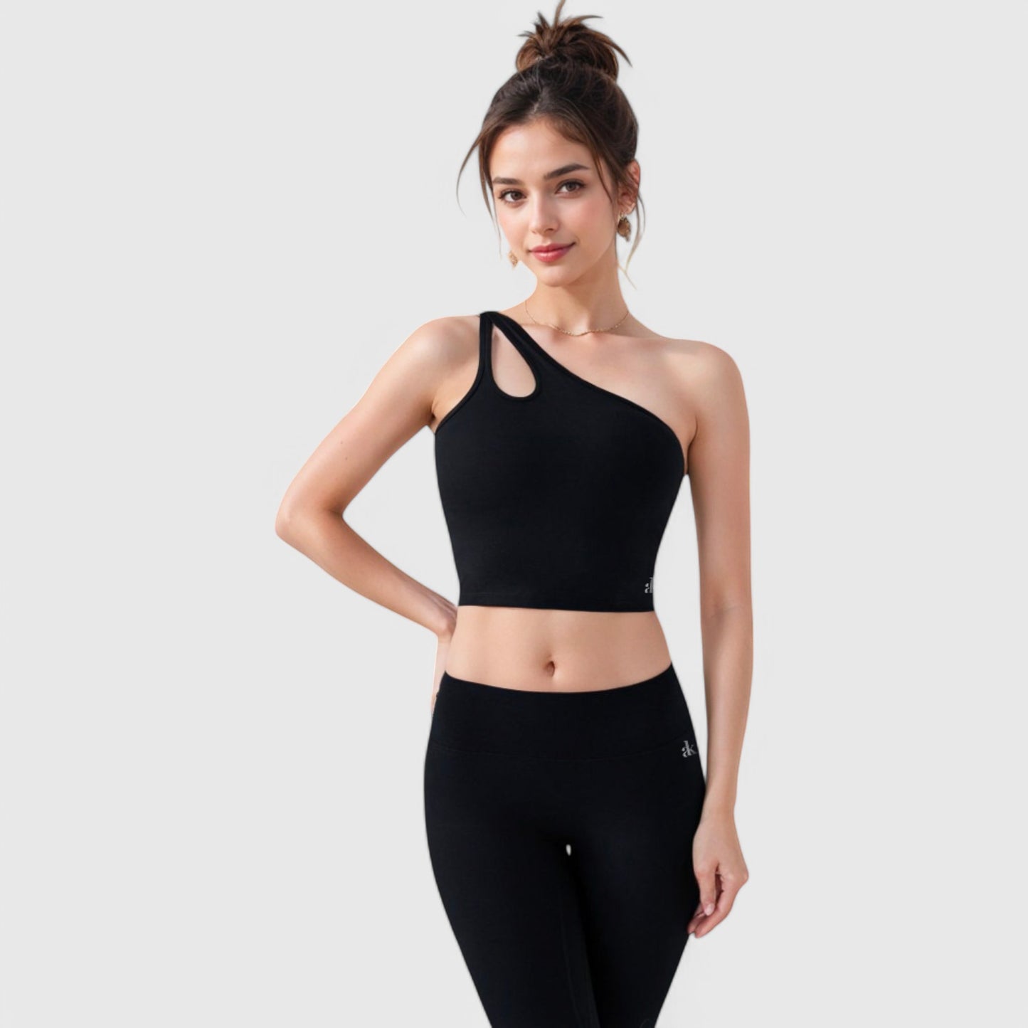 Anna-Kaci Active Women's One Shoulder Cutout Athletic Crop Top
