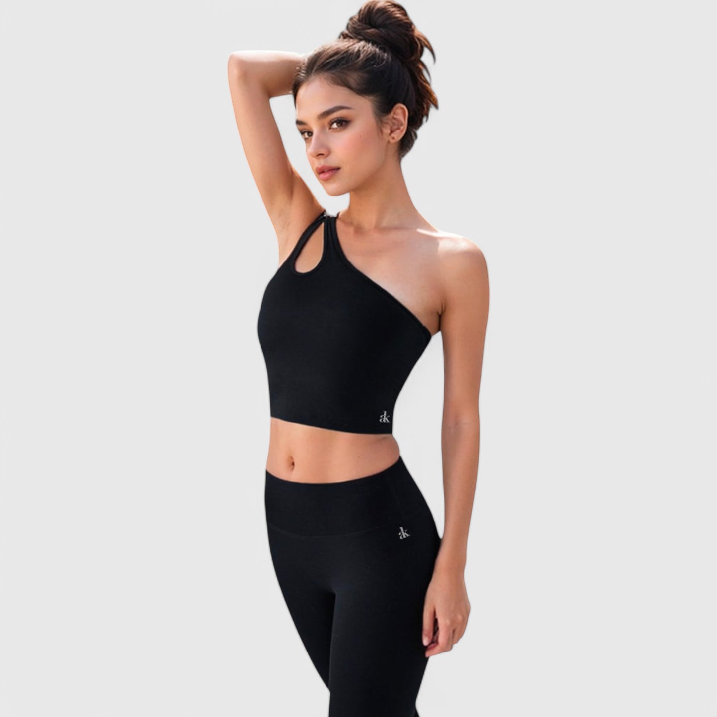 Anna-Kaci Active Women's One Shoulder Cutout Athletic Crop Top