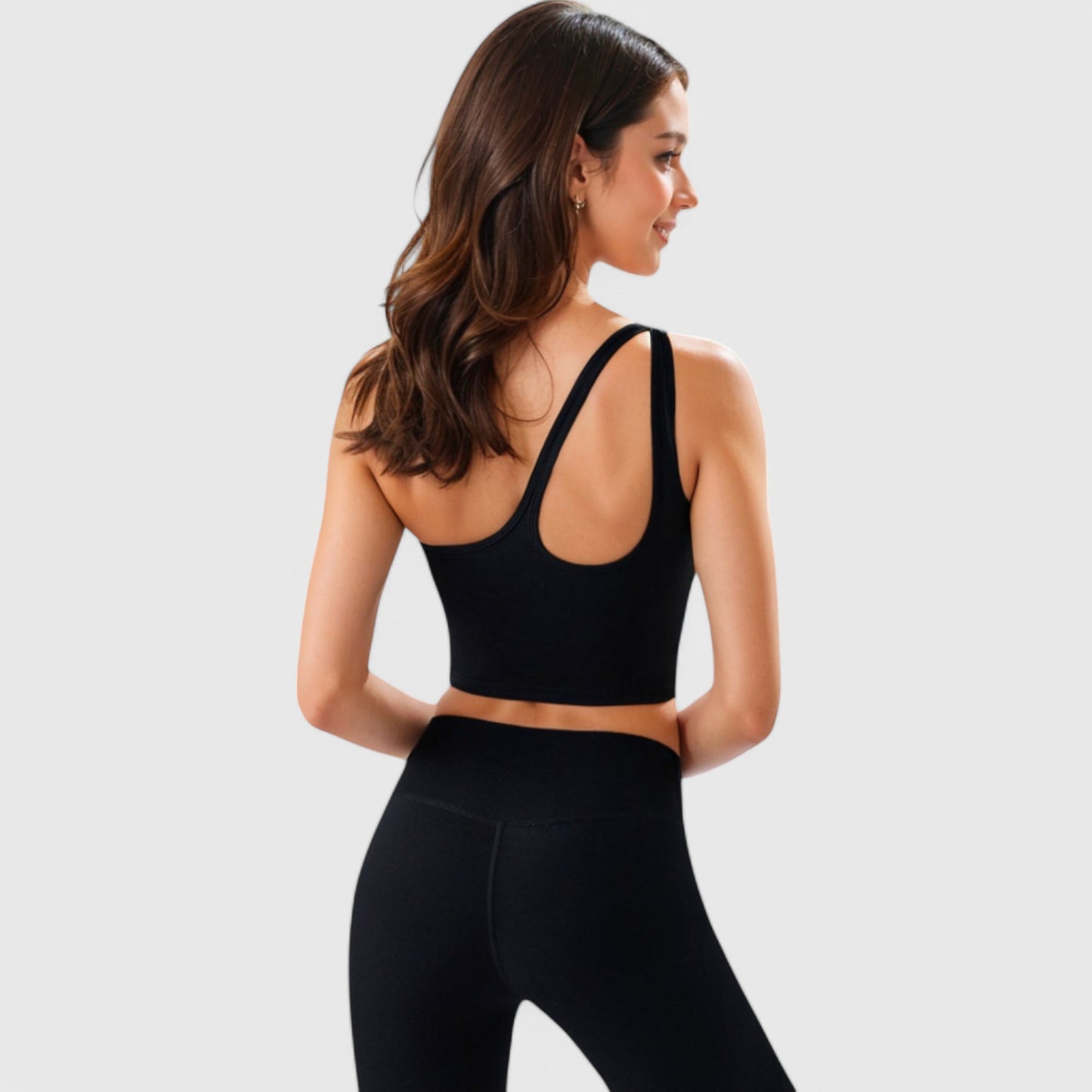 Anna-Kaci Active Women's One Shoulder Cutout Athletic Crop Top
