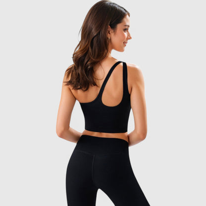 Anna-Kaci Active Women's One Shoulder Cutout Athletic Crop Top