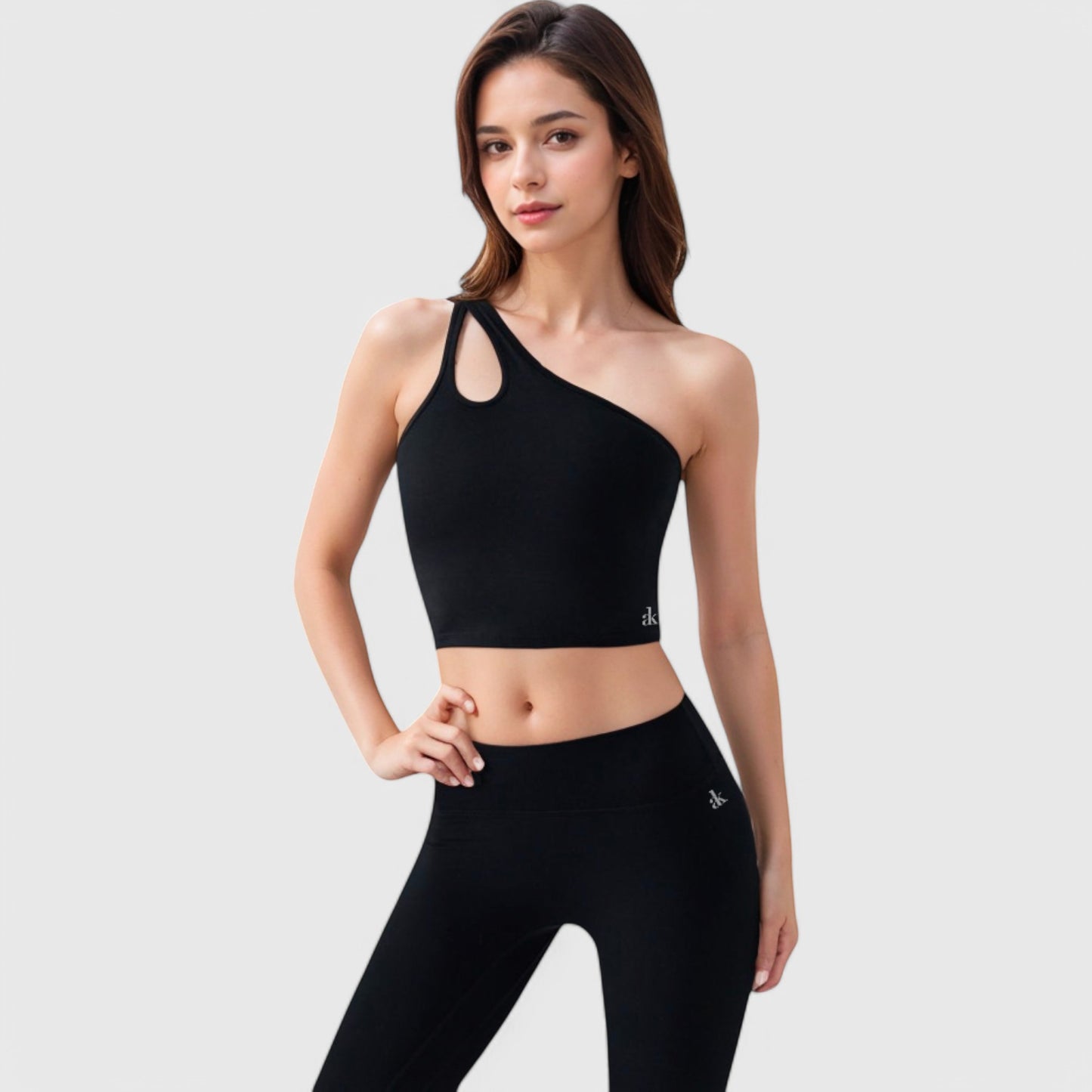Anna-Kaci Active Women's One Shoulder Cutout Athletic Crop Top