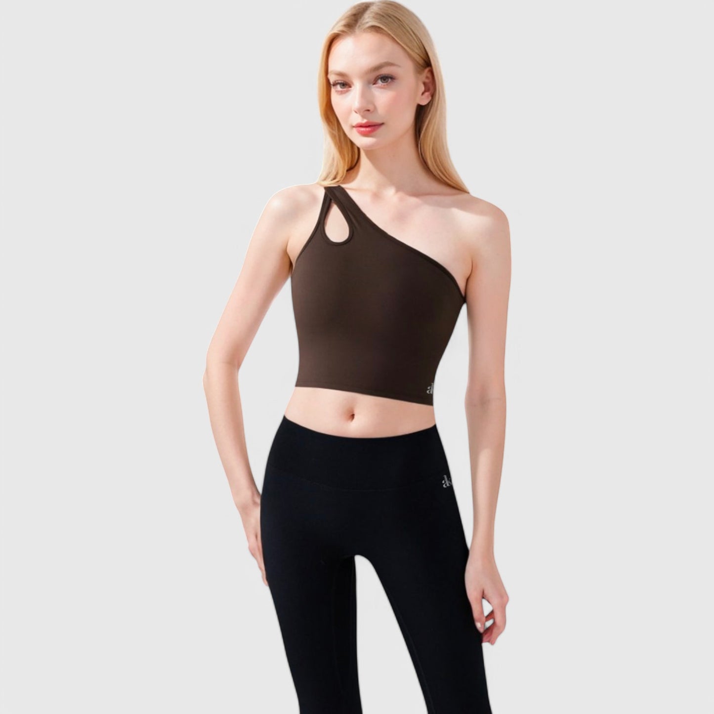 Anna-Kaci Active Women's One Shoulder Cutout Athletic Crop Top
