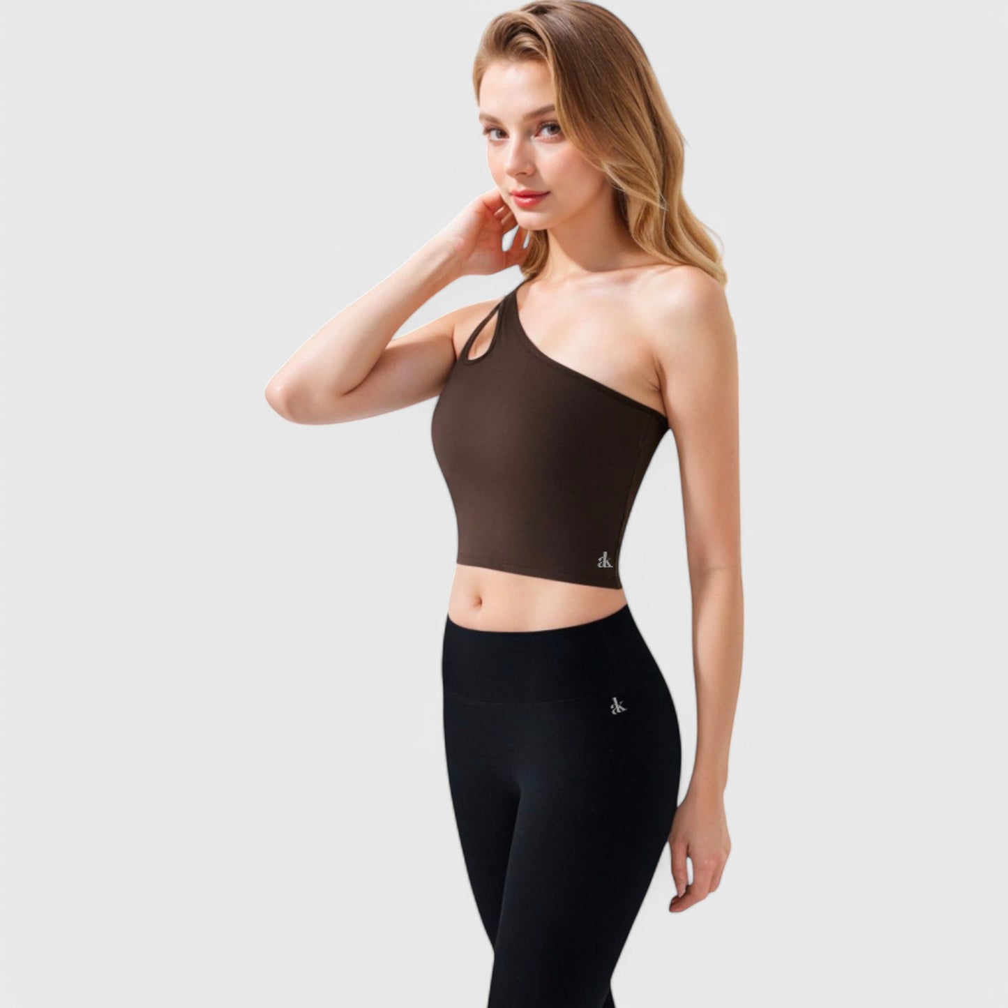 Anna-Kaci Active Women's One Shoulder Cutout Athletic Crop Top