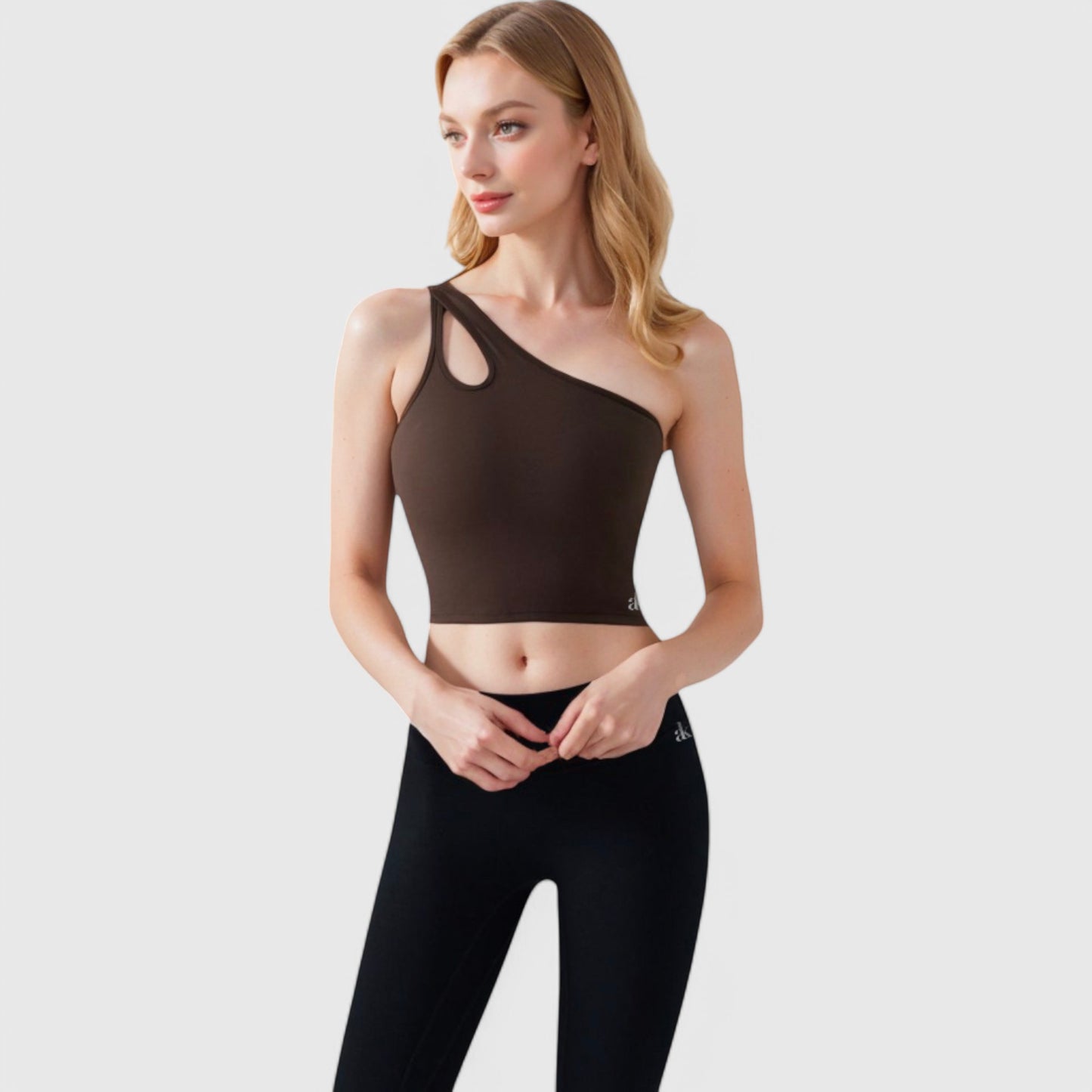 Anna-Kaci Active Women's One Shoulder Cutout Athletic Crop Top