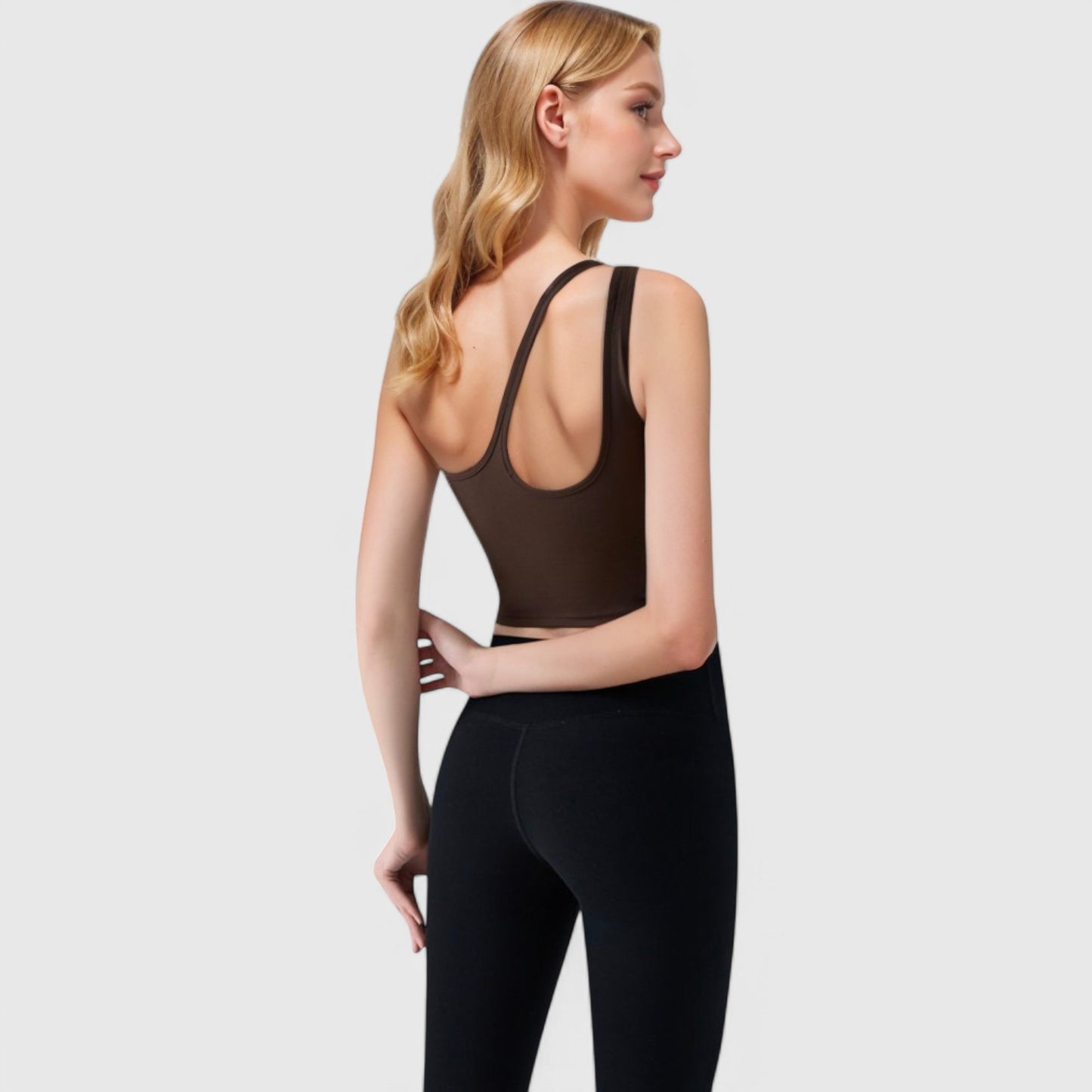 Anna-Kaci Active Women's One Shoulder Cutout Athletic Crop Top