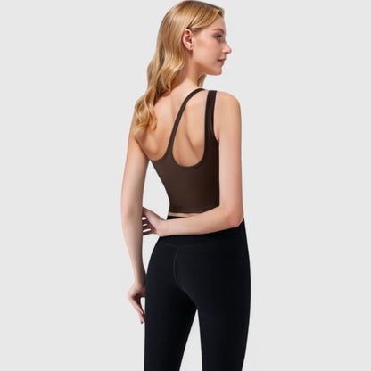 Anna-Kaci Active Women's One Shoulder Cutout Athletic Crop Top